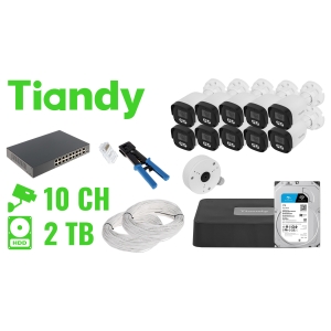 ZESTAW DO MONITORINGU TIANDY-NVR10-10IPCB 10 KAMER + REJESTRATOR TIANDY